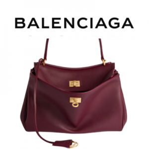 BALENCIAGA 로데오 스몰 핸드백_버건디 골드