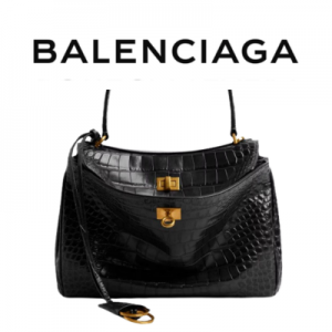 BALENCIAGA 크로커다일 로데오 스몰 핸드백_블랙 골드