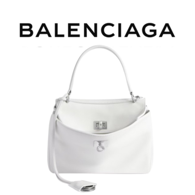 BALENCIAGA 로데오 미니 핸드백_화이트 실버