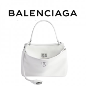 BALENCIAGA 로데오 미니 핸드백_화이트 실버