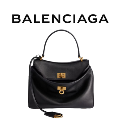 BALENCIAGA 로데오 미니 핸드백_블랙 골드
