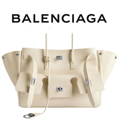 BALENCIAGA 벨 에어 캐리 올 미디엄 백_소야 실버