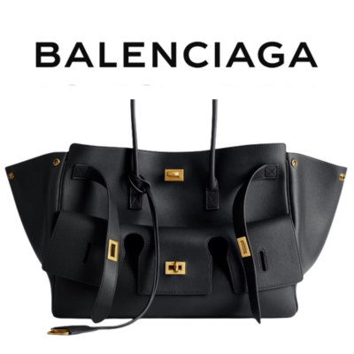 BALENCIAGA 벨 에어 캐리 올 미디엄 백_블랙 골드