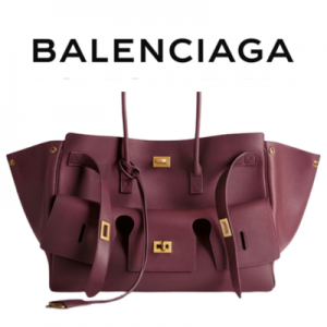 BALENCIAGA 벨 에어 캐리 올 미디엄 백_버건디 골드