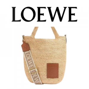 LOEWE 파울라스 이비자 슬릿 미니 라피아 토트백