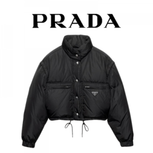 [WOMEN] PRADA 리나일론 크롭 다운 자켓