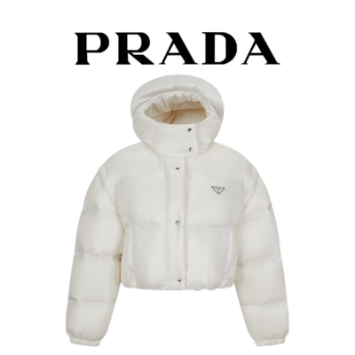 [WOMEN] PRADA 리나일론 컨버터블 크롭 다운 자켓