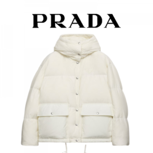 [2 COLOR] PRADA 후드 소프트 패브릭 다운 자켓