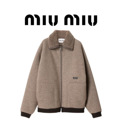 [WOMEN] MIU MIU 코튼 플리스 집업 블루종 자켓