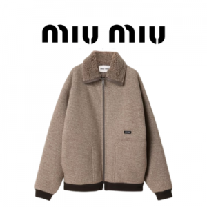 [WOMEN] MIU MIU 코튼 플리스 집업 블루종 자켓